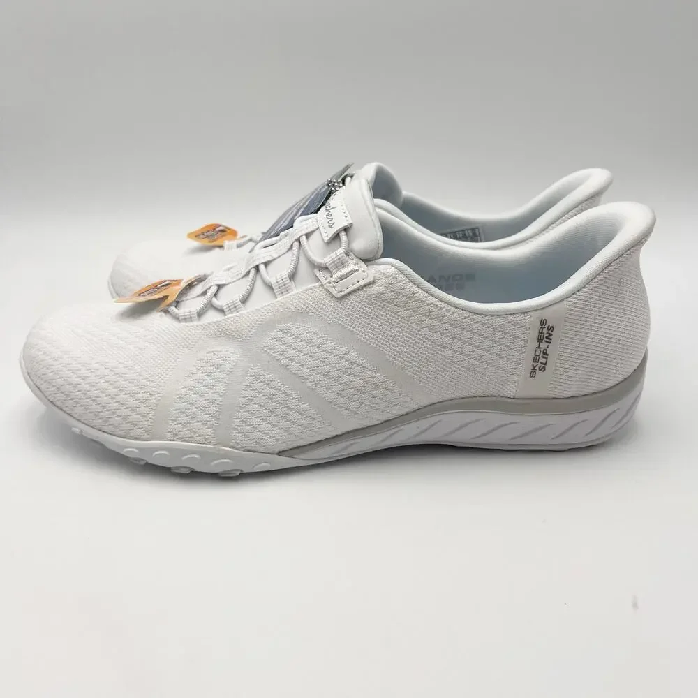 Skechers Slip Ins Womens Breathe Easy Knitty Waves Sneakers Size 9 White NIB